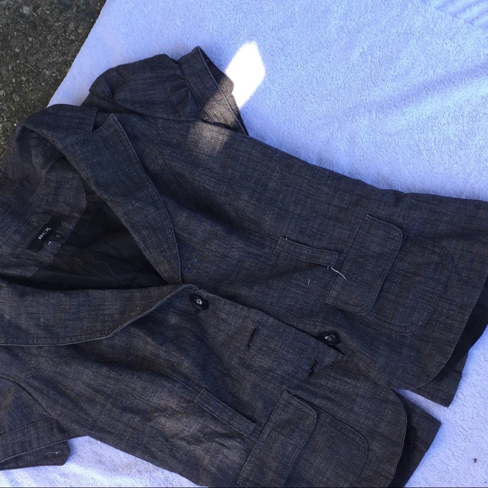 Grey BCX Cap-sleeve Blazer